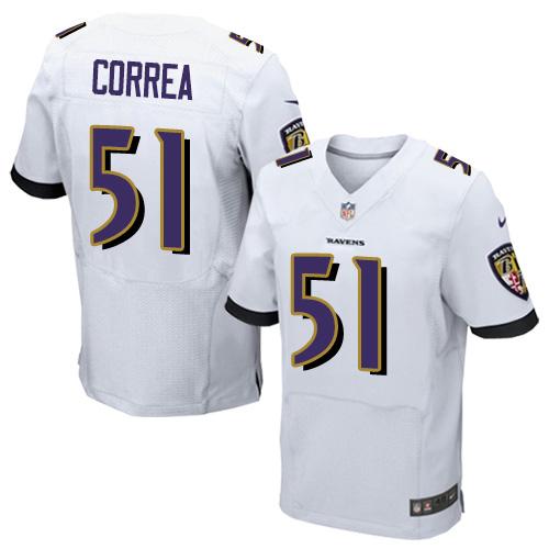 Nike Ravens #51 Kamalei Correa White Men's Stitched NFL New Elite Jersey